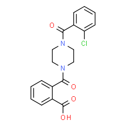 ChemSpider 2D Image | 2-{[4-(2-Chlorobenzoyl)-1-piperazinyl]carbonyl}benzoic acid | C19H17ClN2O4
