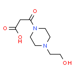 ChemSpider 2D Image | 3-(4-(2-Hydroxyethyl)piperazin-1-yl)-3-oxopropanoic acid | C9H16N2O4