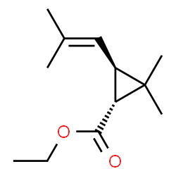 ChemSpider 2D Image | Ethyl (1R,3R)-2,2-dimethyl-3-(2-methyl-1-propen-1-yl)cyclopropanecarboxylate | C12H20O2