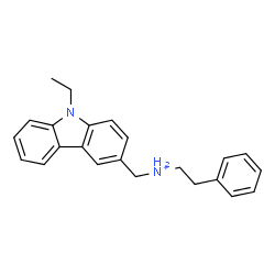 ChemSpider 2D Image | N-[(9-Ethyl-9H-carbazol-3-yl)methyl]-2-phenylethanaminium | C23H25N2