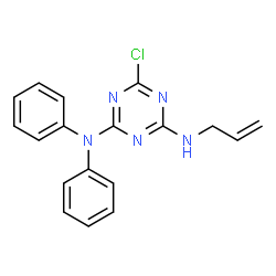 ChemSpider 2D Image | N'-Allyl-6-chloro-N,N-diphenyl-1,3,5-triazine-2,4-diamine | C18H16ClN5