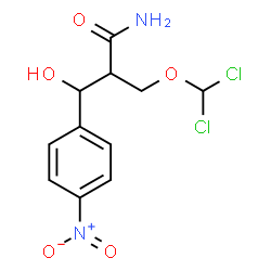 ChemSpider 2D Image | 2-[(Dichloromethoxy)methyl]-3-hydroxy-3-(4-nitrophenyl)propanamide | C11H12Cl2N2O5