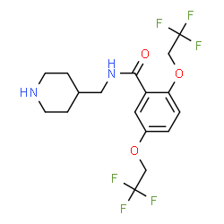 ChemSpider 2D Image | N-(4-Piperidinylmethyl)-2,5-bis(2,2,2-trifluoroethoxy)benzamide | C17H20F6N2O3