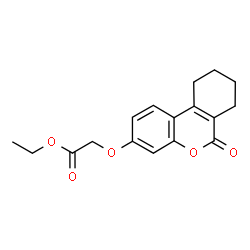 ChemSpider 2D Image | Ethyl [(6-oxo-7,8,9,10-tetrahydro-6H-benzo[c]chromen-3-yl)oxy]acetate | C17H18O5