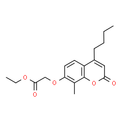 ChemSpider 2D Image | Ethyl [(4-butyl-8-methyl-2-oxo-2H-chromen-7-yl)oxy]acetate | C18H22O5