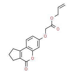 ChemSpider 2D Image | Allyl [(4-oxo-1,2,3,4-tetrahydrocyclopenta[c]chromen-7-yl)oxy]acetate | C17H16O5