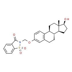 ChemSpider 2D Image | 2-(((17beta-Hydroxyestra-1,3,5(10)-trien-3-yl)oxy)methyl)-1,2-benzisothiazol-3(2H)-one 1,1-dioxide | C26H29NO5S