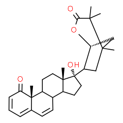 ChemSpider 2D Image | (8xi,9xi,14xi,20xi,22R,24xi)-17-Hydroxy-25-methyl-22,26-epoxy-21,24-cycloergosta-2,4,6-triene-1,26-dione | C29H38O4