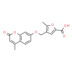 ChemSpider 2D Image | 5-Methyl-4-{[(4-methyl-2-oxo-2H-chromen-7-yl)oxy]methyl}-2-furoic acid | C17H14O6