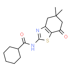 ChemSpider 2D Image | N-(5,5-Dimethyl-7-oxo-4,5,6,7-tetrahydro-1,3-benzothiazol-2-yl)cyclohexanecarboxamide | C16H22N2O2S