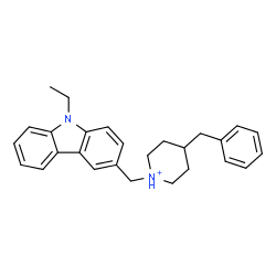 ChemSpider 2D Image | 4-Benzyl-1-[(9-ethyl-9H-carbazol-3-yl)methyl]piperidinium | C27H31N2