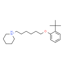 ChemSpider 2D Image | 1-{6-[2-(2-Methyl-2-propanyl)phenoxy]hexyl}piperidinium | C21H36NO