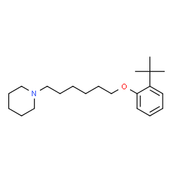 ChemSpider 2D Image | 1-{6-[2-(2-Methyl-2-propanyl)phenoxy]hexyl}piperidine | C21H35NO