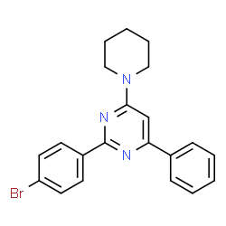ChemSpider 2D Image | 2-(4-Bromophenyl)-4-phenyl-6-(1-piperidinyl)pyrimidine | C21H20BrN3