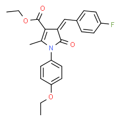 ChemSpider 2D Image | Ethyl (4Z)-1-(4-ethoxyphenyl)-4-(4-fluorobenzylidene)-2-methyl-5-oxo-4,5-dihydro-1H-pyrrole-3-carboxylate | C23H22FNO4