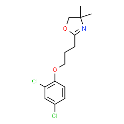 ChemSpider 2D Image | 2-[3-(2,4-Dichlorophenoxy)propyl]-4,4-dimethyl-4,5-dihydro-1,3-oxazole | C14H17Cl2NO2