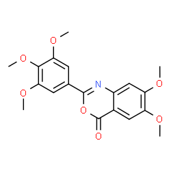 ChemSpider 2D Image | 6,7-Dimethoxy-2-(3,4,5-trimethoxyphenyl)-4H-3,1-benzoxazin-4-one | C19H19NO7