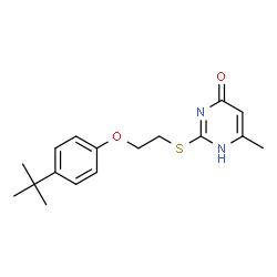 ChemSpider 2D Image | 2-{[2-(4-tert-Butylphenoxy)ethyl]sulfanyl}-6-methylpyrimidin-4(1H)-one | C17H22N2O2S