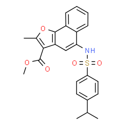 ChemSpider 2D Image | Methyl 5-{[(4-isopropylphenyl)sulfonyl]amino}-2-methylnaphtho[1,2-b]furan-3-carboxylate | C24H23NO5S