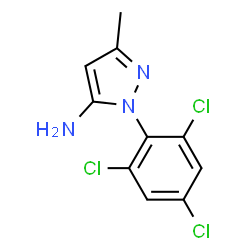 ChemSpider 2D Image | 3-Amino-2-(2,4,6-trichlorophenyl)-5-methylpyrazole | C10H8Cl3N3
