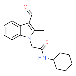 ChemSpider 2D Image | N-Cyclohexyl-2-(3-formyl-2-methyl-indol-1-yl)-acetamide | C18H22N2O2