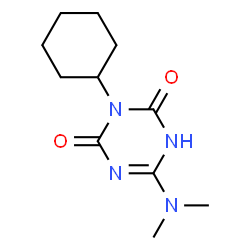 ChemSpider 2D Image | 3-Cyclohexyl-6-(dimethylamino)-1,3,5-triazine-2,4(1H,3H)-dione | C11H18N4O2