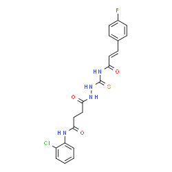 ChemSpider 2D Image | N-(2-Chlorophenyl)-4-(2-{[(2E)-3-(4-fluorophenyl)-2-propenoyl]carbamothioyl}hydrazino)-4-oxobutanamide | C20H18ClFN4O3S