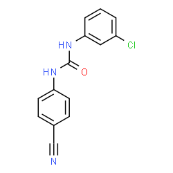 ChemSpider 2D Image | 1-(3-Chlorophenyl)-3-(4-cyanophenyl)urea | C14H10ClN3O