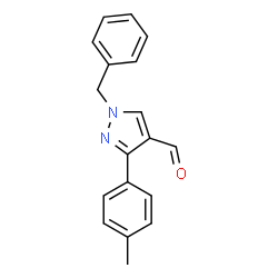 ChemSpider 2D Image | 1-Benzyl-3-(4-methylphenyl)-1H-pyrazole-4-carbaldehyde | C18H16N2O