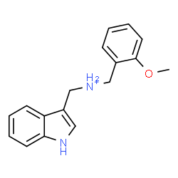 ChemSpider 2D Image | 1H-Indol-3-yl-N-(2-methoxybenzyl)methanaminium | C17H19N2O
