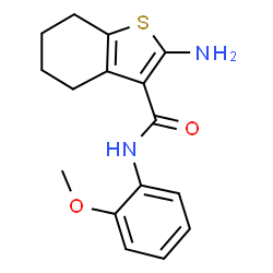 ChemSpider 2D Image | 2-Amino-N-(2-methoxyphenyl)-4,5,6,7-tetrahydro-1-benzothiophene-3-carboxamide | C16H18N2O2S