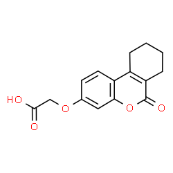 ChemSpider 2D Image | (6-OXO-7,8,9,10-TETRAHYDRO-6H-BENZO(C)CHROMEN-3-YLOXY)-ACETIC ACID | C15H14O5