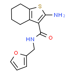ChemSpider 2D Image | 2-Amino-N-(2-furylmethyl)-4,5,6,7-tetrahydro-1-benzothiophene-3-carboxamide | C14H16N2O2S