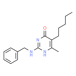 ChemSpider 2D Image | 2-(Benzylamino)-6-methyl-5-pentyl-4(1H)-pyrimidinone | C17H23N3O