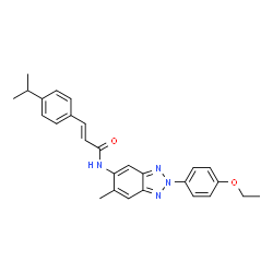 ChemSpider 2D Image | (2E)-N-[2-(4-Ethoxyphenyl)-6-methyl-2H-benzotriazol-5-yl]-3-(4-isopropylphenyl)acrylamide | C27H28N4O2