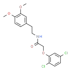 ChemSpider 2D Image | 2-(2,5-Dichlorophenoxy)-N-[2-(3,4-dimethoxyphenyl)ethyl]acetamide | C18H19Cl2NO4