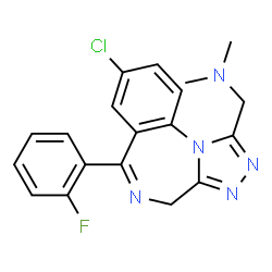 ChemSpider 2D Image | 1-[8-Chloro-6-(2-fluorophenyl)-4H-[1,2,4]triazolo[4,3-a][1,4]benzodiazepin-1-yl]-N,N-dimethylmethanamine | C19H17ClFN5
