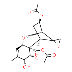 ChemSpider 2D Image | (3beta,7alpha,8alpha,12xi)-7,8-Dihydroxy-12,13-epoxytrichothec-9-ene-3,15-diyl diacetate | C19H26O8