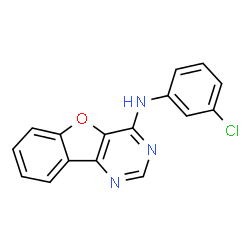 ChemSpider 2D Image | N-(3-Chlorophenyl)[1]benzofuro[3,2-d]pyrimidin-4-amine | C16H10ClN3O