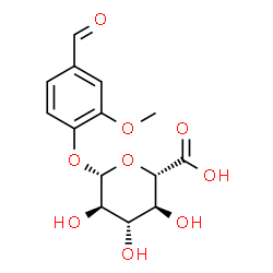 ChemSpider 2D Image | 4-Formyl-2-methoxyphenyl beta-D-glucopyranosiduronic acid | C14H16O9