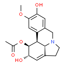 ChemSpider 2D Image | (1alpha,2beta)-2,9-Dihydroxy-10-methoxy-3,12-didehydrogalanthan-1-yl acetate | C18H21NO5