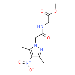 ChemSpider 2D Image | Methyl N-[(3,5-dimethyl-4-nitro-1H-pyrazol-1-yl)acetyl]glycinate | C10H14N4O5