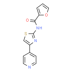 ChemSpider 2D Image | N-[4-(4-Pyridinyl)-1,3-thiazol-2-yl]-2-furamide | C13H9N3O2S