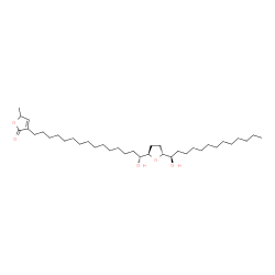 ChemSpider 2D Image | 3-[(15R)-15-Hydroxy-15-{(2R,5R)-5-[(1R)-1-hydroxytridecyl]tetrahydro-2-furanyl}pentadecyl]-5-methyl-2(5H)-furanone | C37H68O5