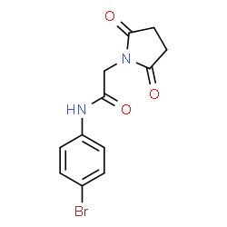 ChemSpider 2D Image | N-(4-Bromophenyl)-2-(2,5-dioxo-1-pyrrolidinyl)acetamide | C12H11BrN2O3
