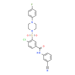 ChemSpider 2D Image | 4-Chloro-N-(3-cyanophenyl)-3-{[4-(4-fluorophenyl)-1-piperazinyl]sulfonyl}benzamide | C24H20ClFN4O3S