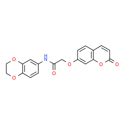 ChemSpider 2D Image | N-(2,3-Dihydro-1,4-benzodioxin-6-yl)-2-[(2-oxo-2H-chromen-7-yl)oxy]acetamide | C19H15NO6