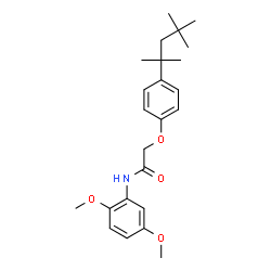ChemSpider 2D Image | N-(2,5-Dimethoxyphenyl)-2-[4-(2,4,4-trimethyl-2-pentanyl)phenoxy]acetamide | C24H33NO4