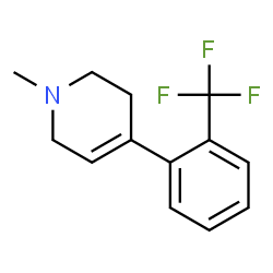 ChemSpider 2D Image | 1-Methyl-4-[2-(trifluoromethyl)phenyl]-1,2,3,6-tetrahydropyridine | C13H14F3N