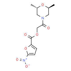 ChemSpider 2D Image | 2-[(2S,6S)-2,6-Dimethyl-4-morpholinyl]-2-oxoethyl 5-nitro-2-furoate | C13H16N2O7